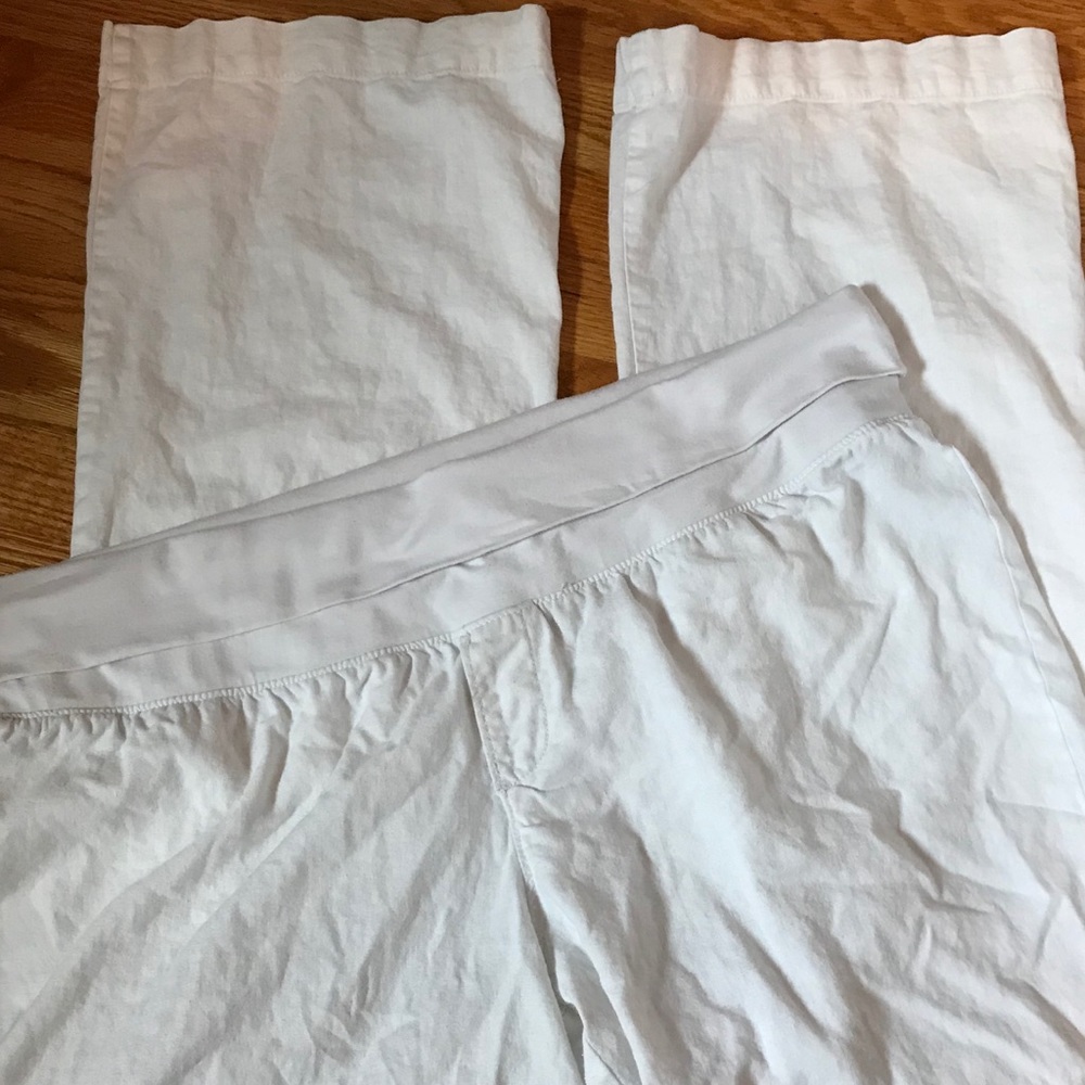 Maternity Linen Rollover Pants